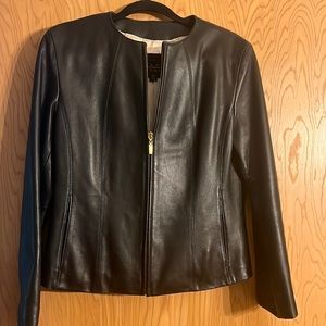 Siena studio collarless leather jacket size sz 10